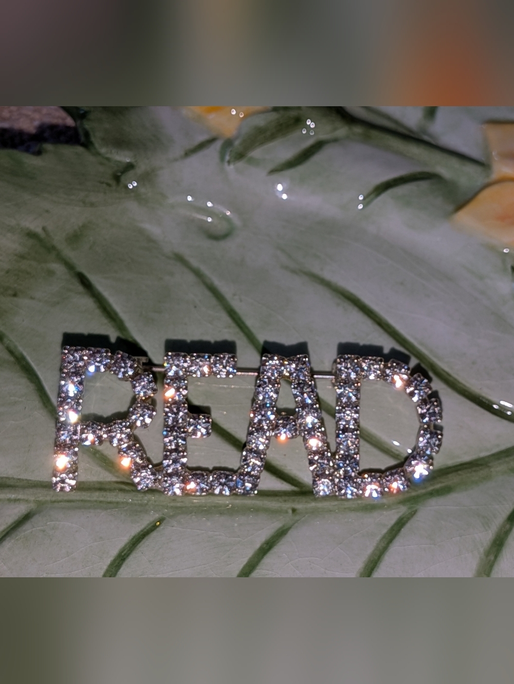 Vintage "READ" Rhinestone Pin